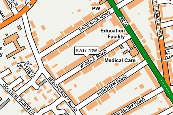 SW17 7DW map - OS OpenMap – Local (Ordnance Survey)