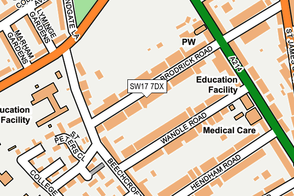 SW17 7DX map - OS OpenMap – Local (Ordnance Survey)