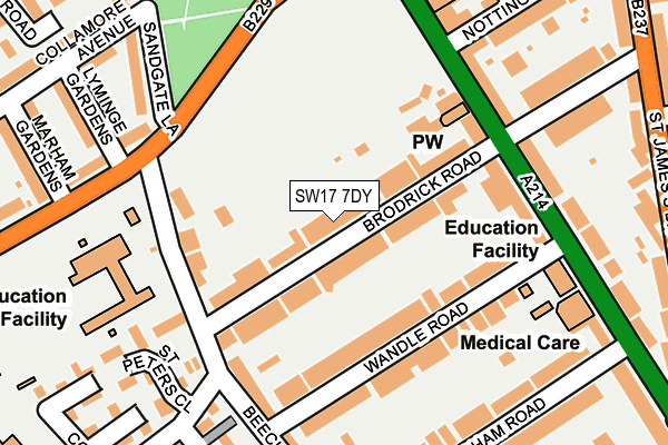 SW17 7DY map - OS OpenMap – Local (Ordnance Survey)