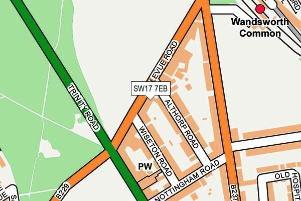 SW17 7EB map - OS OpenMap – Local (Ordnance Survey)