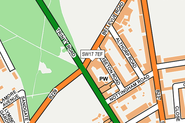 SW17 7EF map - OS OpenMap – Local (Ordnance Survey)