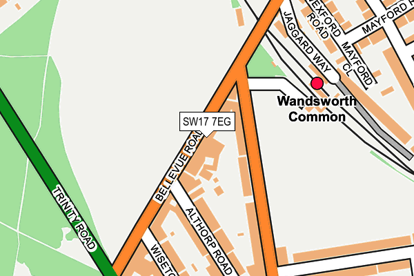 SW17 7EG map - OS OpenMap – Local (Ordnance Survey)