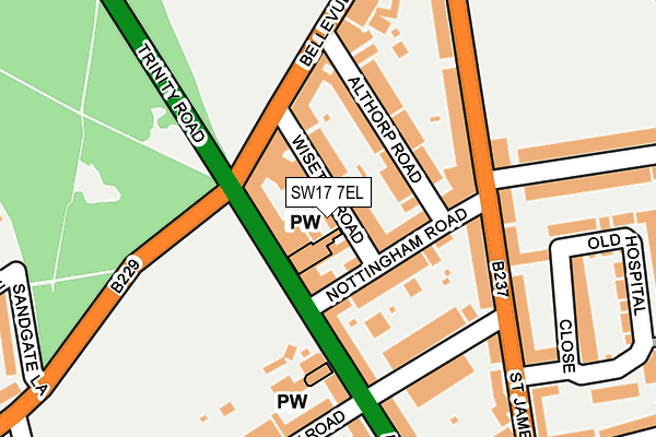 SW17 7EL map - OS OpenMap – Local (Ordnance Survey)
