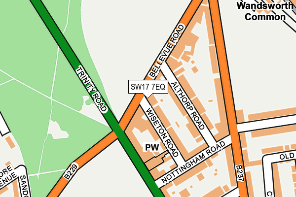 SW17 7EQ map - OS OpenMap – Local (Ordnance Survey)