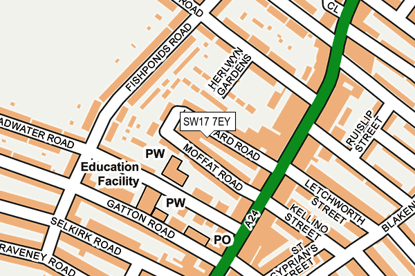 SW17 7EY map - OS OpenMap – Local (Ordnance Survey)