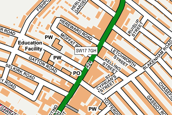 SW17 7GH map - OS OpenMap – Local (Ordnance Survey)