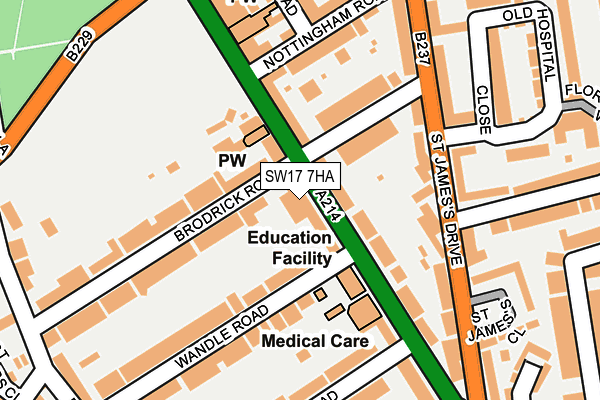 SW17 7HA map - OS OpenMap – Local (Ordnance Survey)