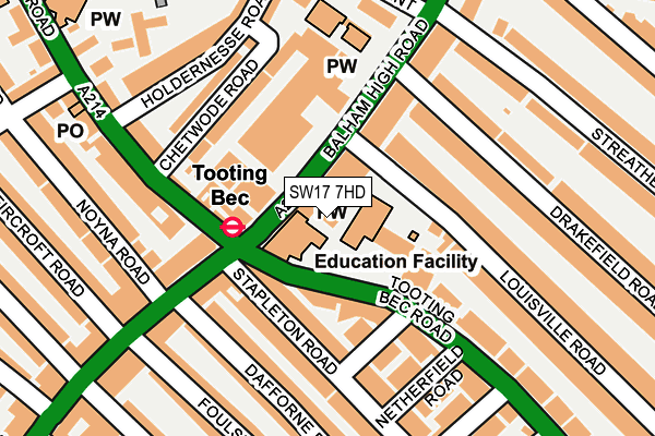 SW17 7HD map - OS OpenMap – Local (Ordnance Survey)