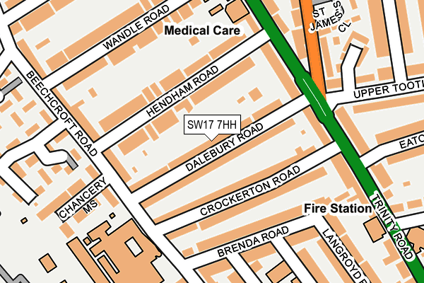 SW17 7HH map - OS OpenMap – Local (Ordnance Survey)