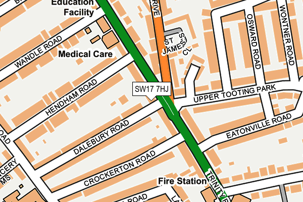 SW17 7HJ map - OS OpenMap – Local (Ordnance Survey)