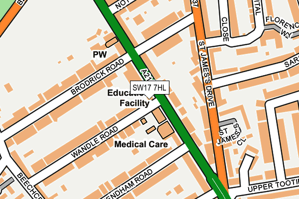 SW17 7HL map - OS OpenMap – Local (Ordnance Survey)