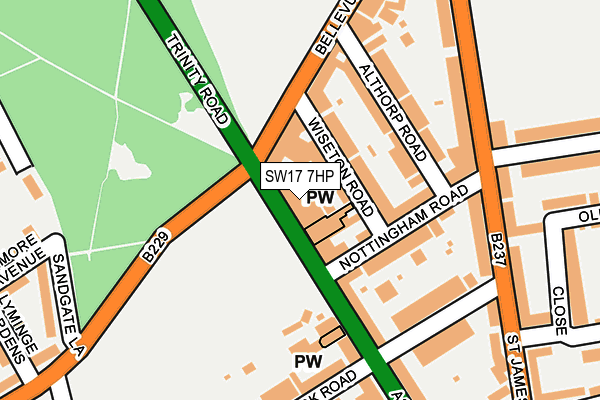 SW17 7HP map - OS OpenMap – Local (Ordnance Survey)