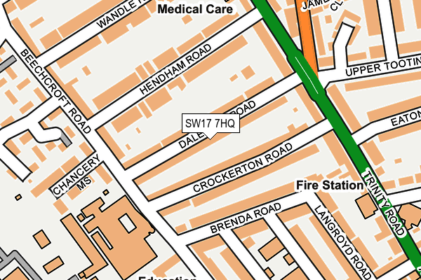 SW17 7HQ map - OS OpenMap – Local (Ordnance Survey)