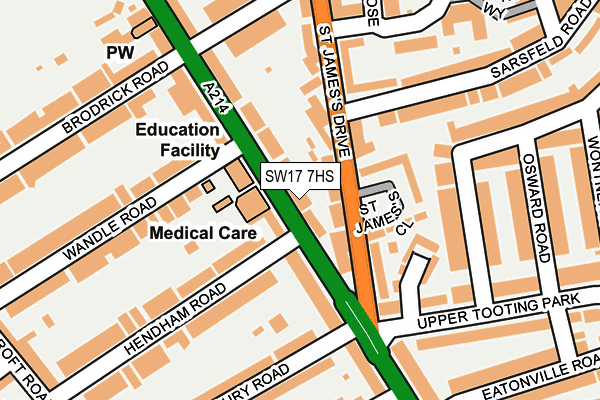 SW17 7HS map - OS OpenMap – Local (Ordnance Survey)