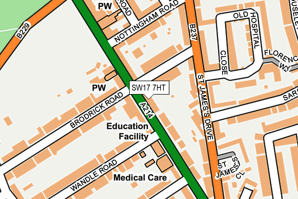 SW17 7HT map - OS OpenMap – Local (Ordnance Survey)