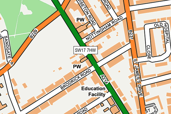 SW17 7HW map - OS OpenMap – Local (Ordnance Survey)