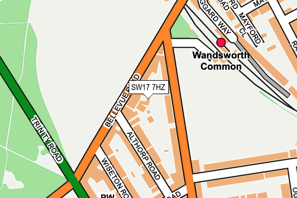 SW17 7HZ map - OS OpenMap – Local (Ordnance Survey)