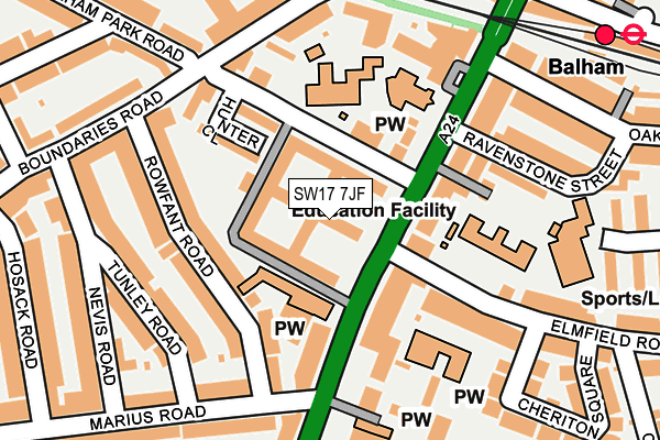 SW17 7JF map - OS OpenMap – Local (Ordnance Survey)