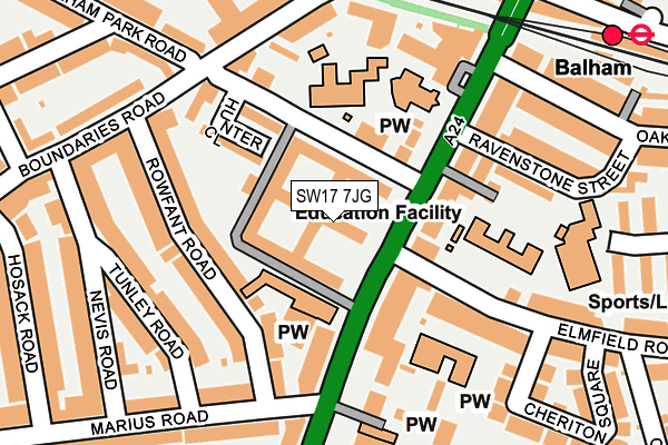 SW17 7JG map - OS OpenMap – Local (Ordnance Survey)