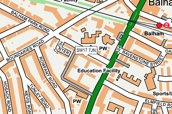 SW17 7JN map - OS OpenMap – Local (Ordnance Survey)