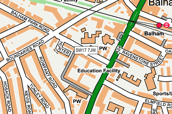 SW17 7JW map - OS OpenMap – Local (Ordnance Survey)