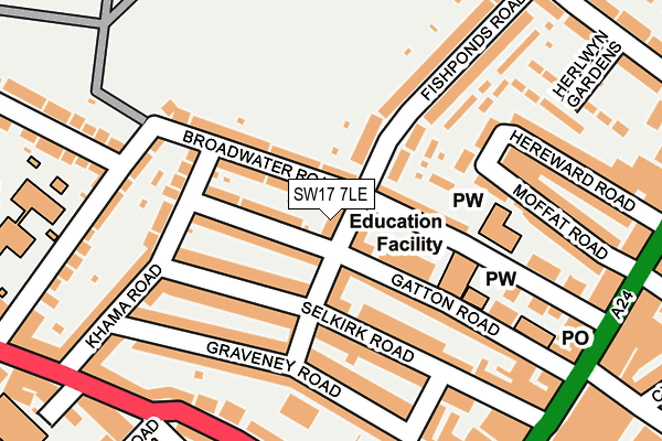 SW17 7LE map - OS OpenMap – Local (Ordnance Survey)