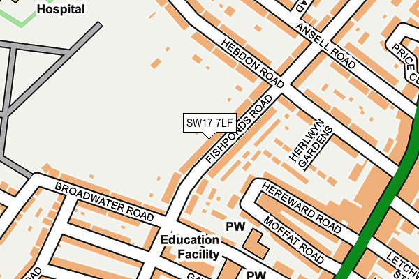 SW17 7LF map - OS OpenMap – Local (Ordnance Survey)