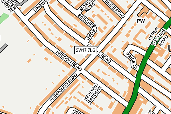 SW17 7LG map - OS OpenMap – Local (Ordnance Survey)