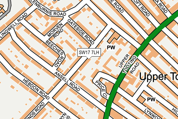 SW17 7LH map - OS OpenMap – Local (Ordnance Survey)