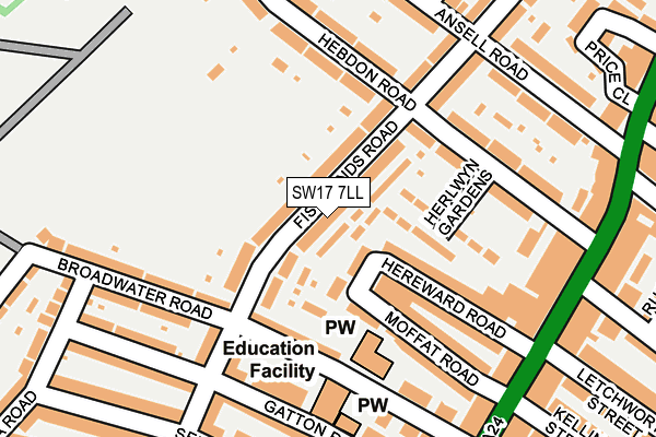 SW17 7LL map - OS OpenMap – Local (Ordnance Survey)