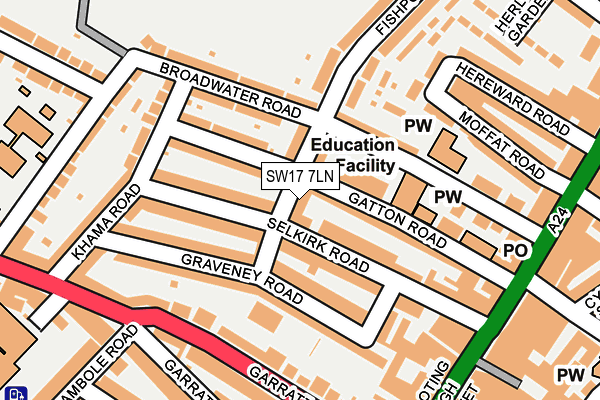 SW17 7LN map - OS OpenMap – Local (Ordnance Survey)