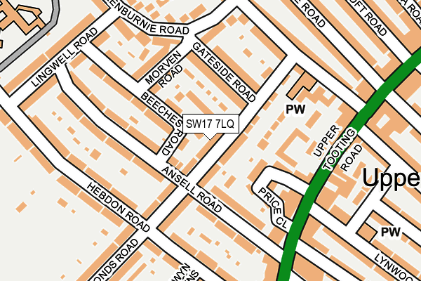 SW17 7LQ map - OS OpenMap – Local (Ordnance Survey)