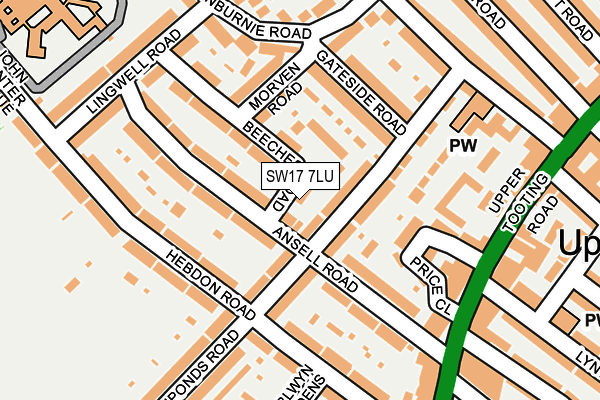 SW17 7LU map - OS OpenMap – Local (Ordnance Survey)