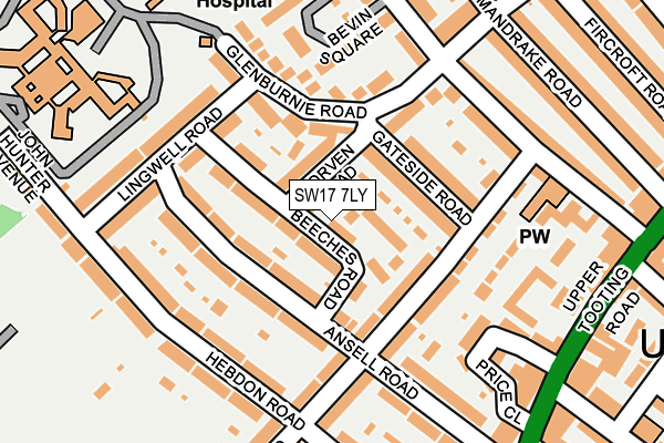 SW17 7LY map - OS OpenMap – Local (Ordnance Survey)