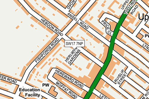 SW17 7NP map - OS OpenMap – Local (Ordnance Survey)