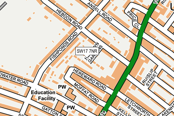 SW17 7NR map - OS OpenMap – Local (Ordnance Survey)