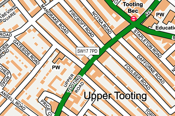 Map of SW17 SWEET LTD at local scale