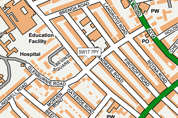 SW17 7PY map - OS OpenMap – Local (Ordnance Survey)