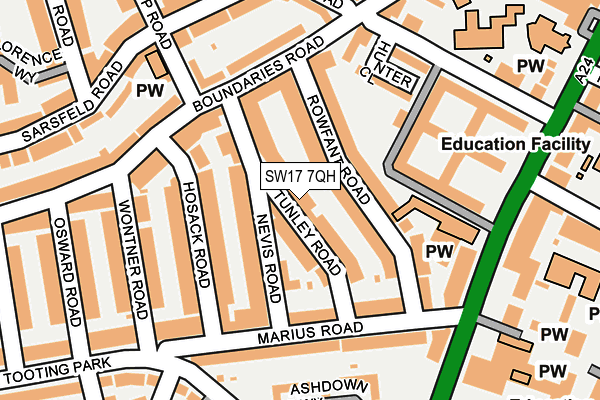 SW17 7QH map - OS OpenMap – Local (Ordnance Survey)