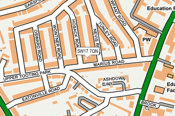 SW17 7QN map - OS OpenMap – Local (Ordnance Survey)