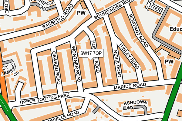 SW17 7QP map - OS OpenMap – Local (Ordnance Survey)