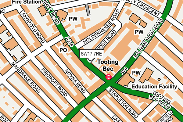 Map of HOPPER COFFEE TOOTING LTD at local scale