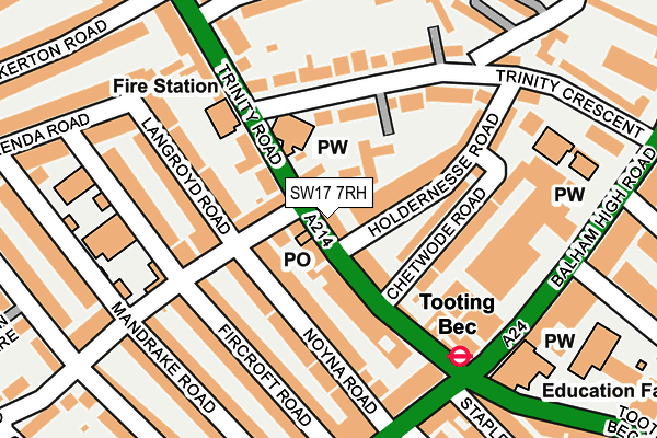 SW17 7RH map - OS OpenMap – Local (Ordnance Survey)