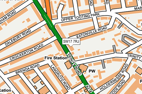 SW17 7RJ map - OS OpenMap – Local (Ordnance Survey)