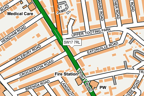 SW17 7RL map - OS OpenMap – Local (Ordnance Survey)