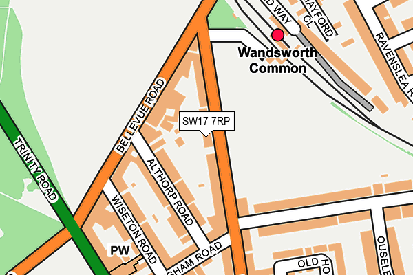 SW17 7RP map - OS OpenMap – Local (Ordnance Survey)