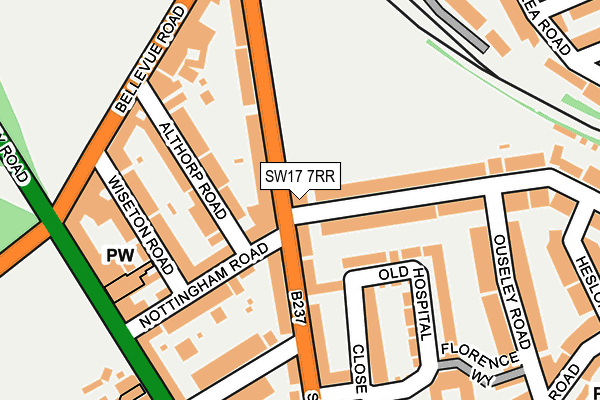 SW17 7RR map - OS OpenMap – Local (Ordnance Survey)
