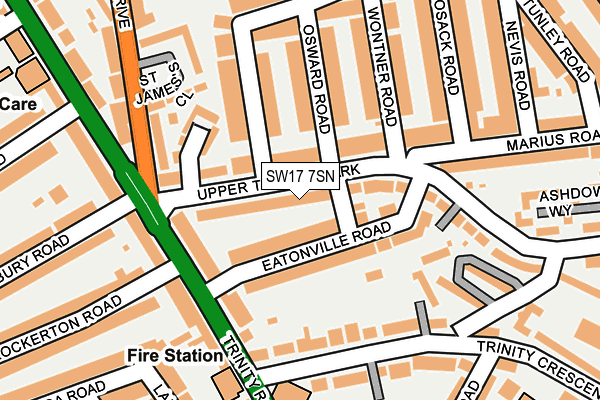 SW17 7SN map - OS OpenMap – Local (Ordnance Survey)