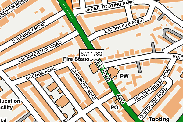 SW17 7SQ map - OS OpenMap – Local (Ordnance Survey)