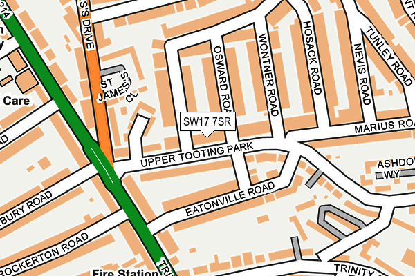SW17 7SR map - OS OpenMap – Local (Ordnance Survey)